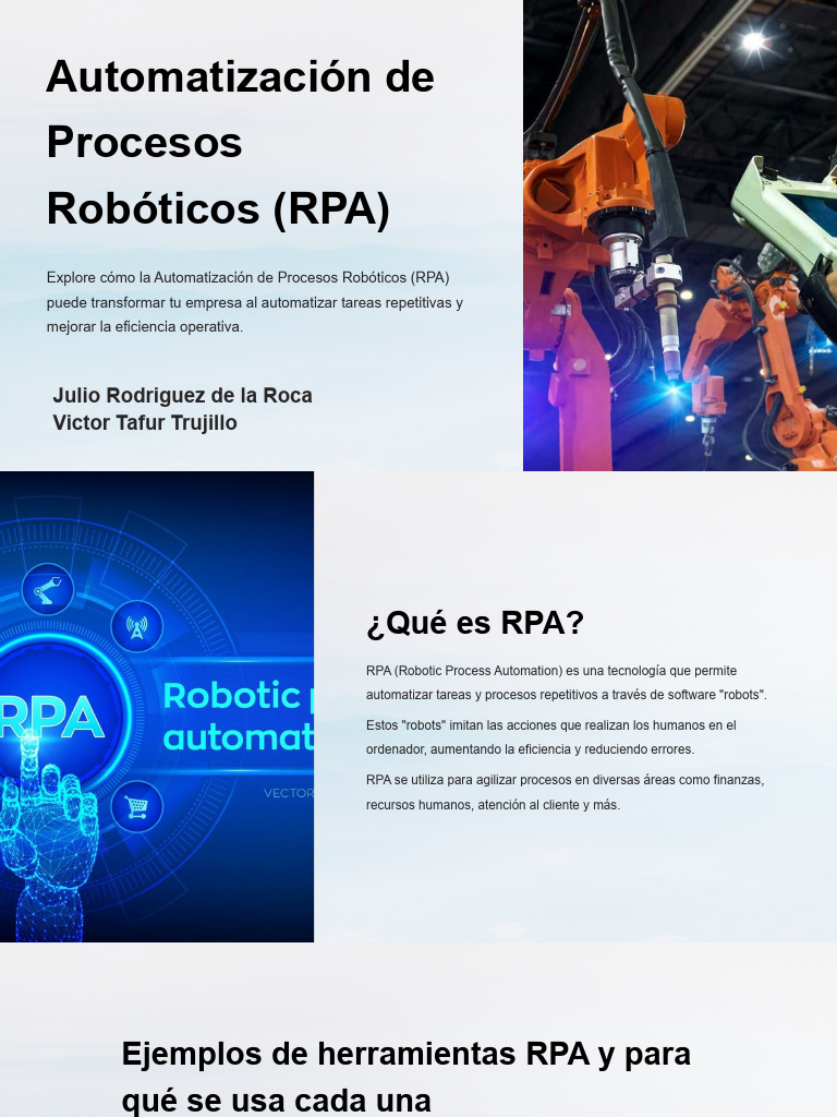 Automatización Robótica de Procesos (RPA) | PDF | Robot | Robótica