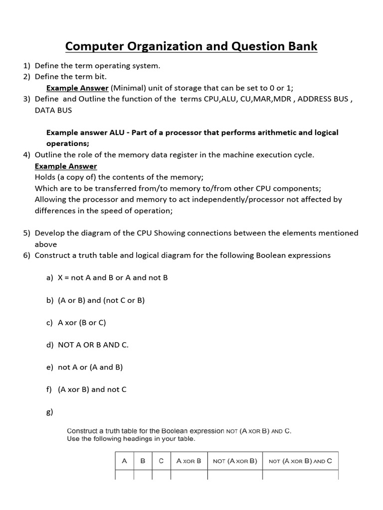 Computer Organization Assignment and Question bank | PDF | Computer ...