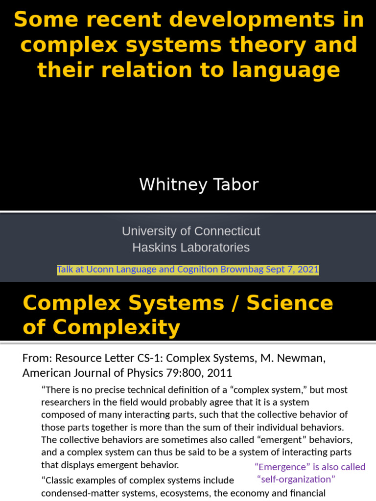 Complex Systems and Language Dynamics | PDF | Lexicon | Cognitive Science