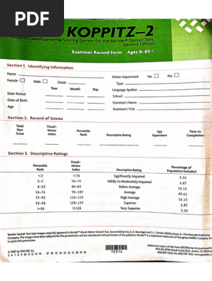 BGT Scoring Sheet and Manual | PDF