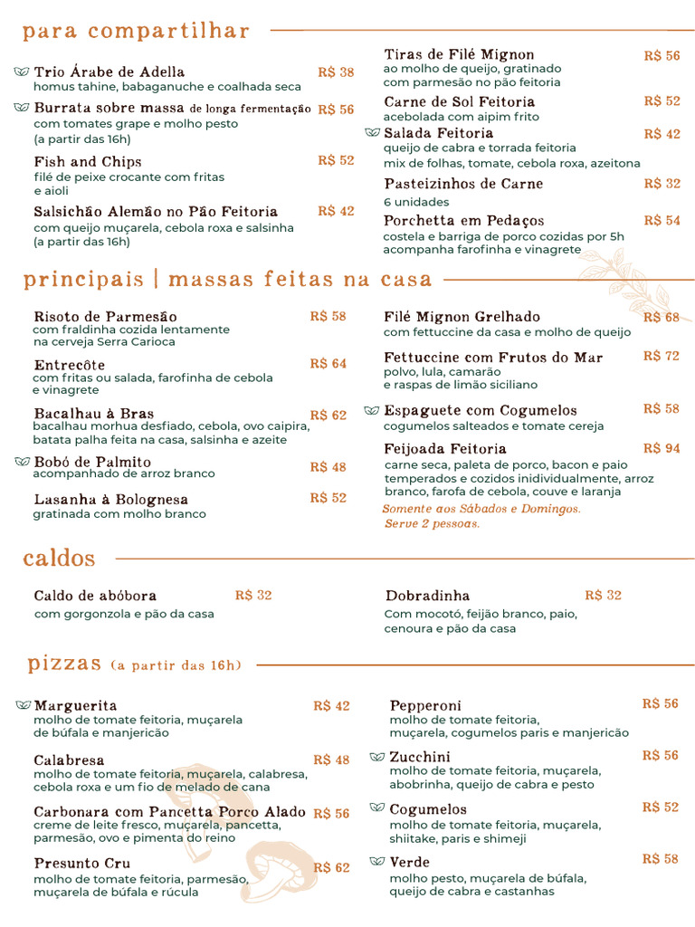 cardapiofeitoriajunho | PDF | Queijo | Pesto