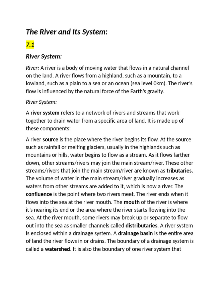 Understanding River Systems and Processes | PDF | Indus River | Erosion
