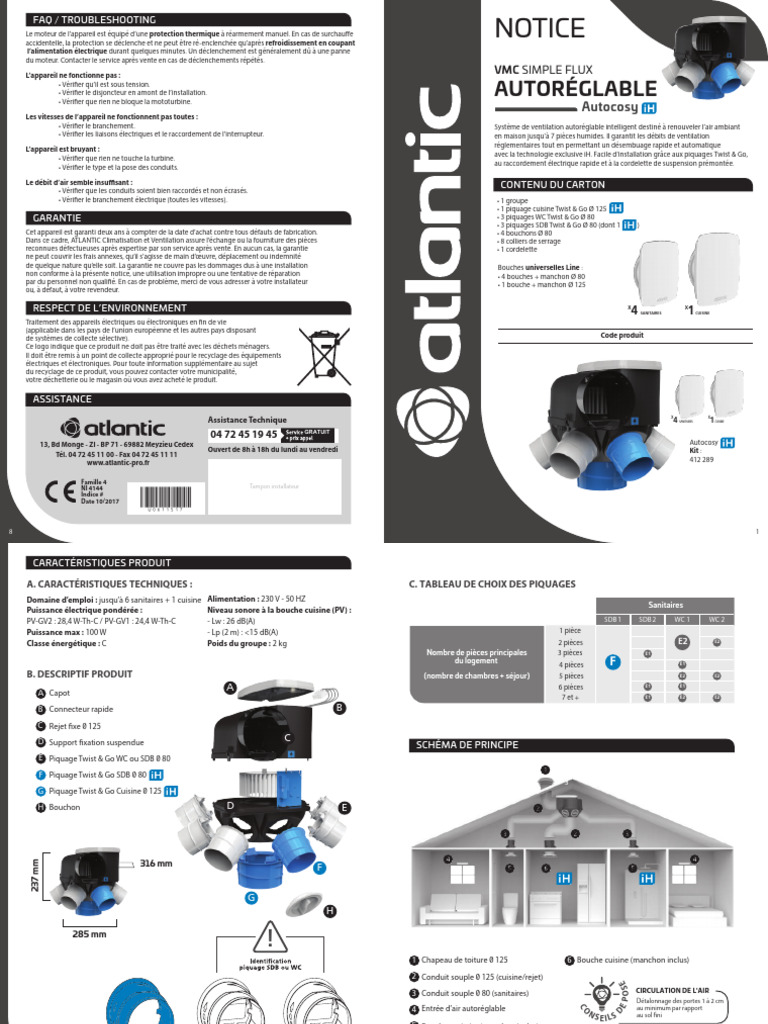 Notice VMC Atlantic Autocosy IH PDF Ventilation (Architecture) — free download