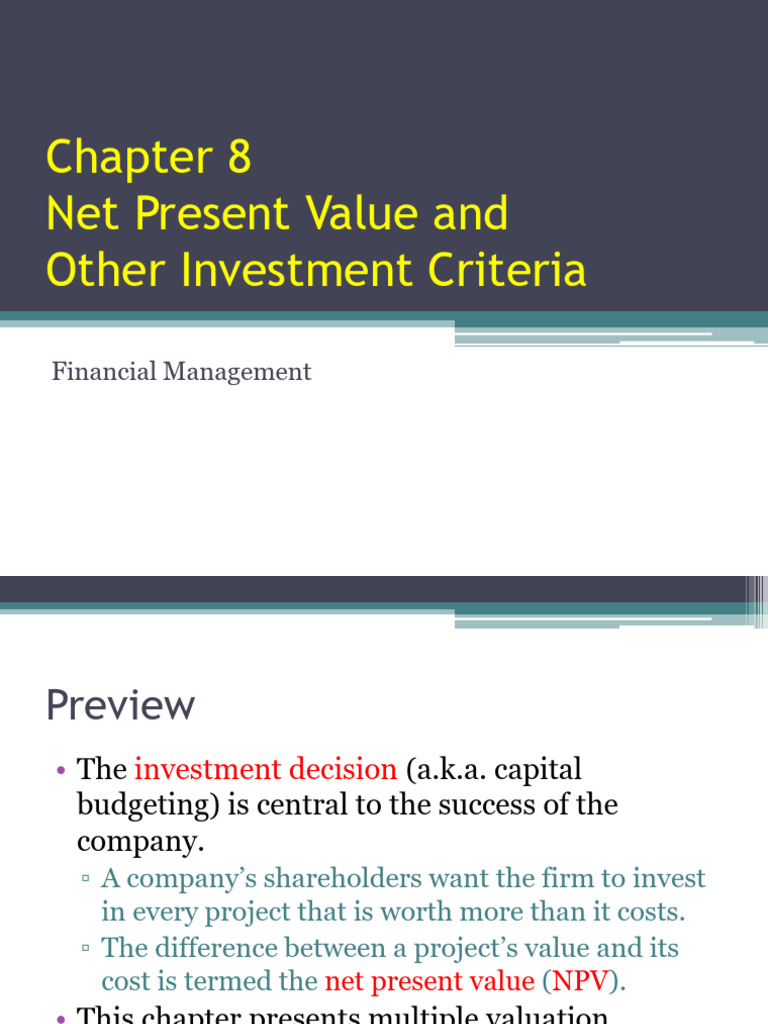 Ch08_FM_2024 | PDF | Net Present Value | Internal Rate Of Return