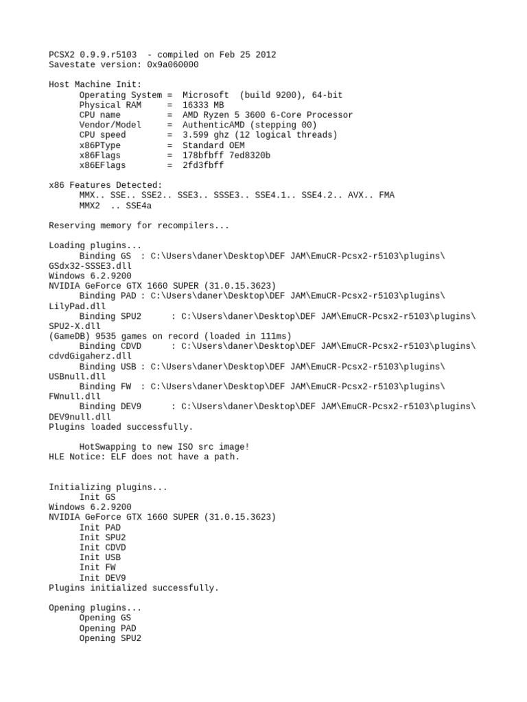 Emu Log | PDF | Bios | X86 Architecture