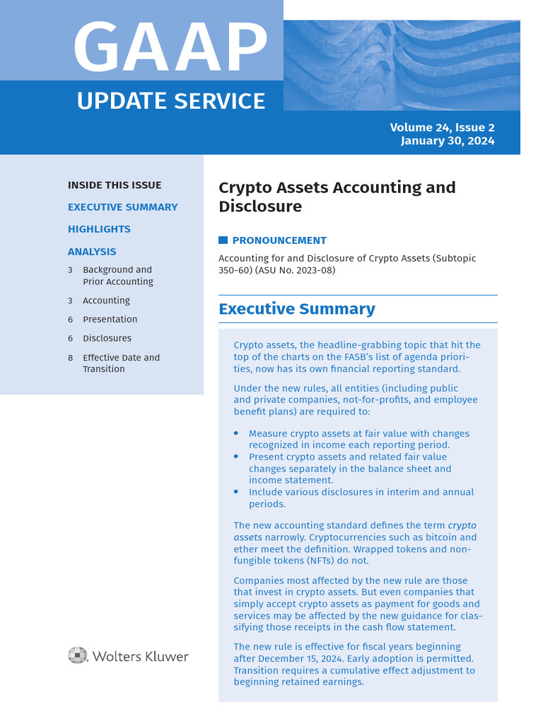 Crypto Assets Accounting Standards Update | PDF | Fair Value ...