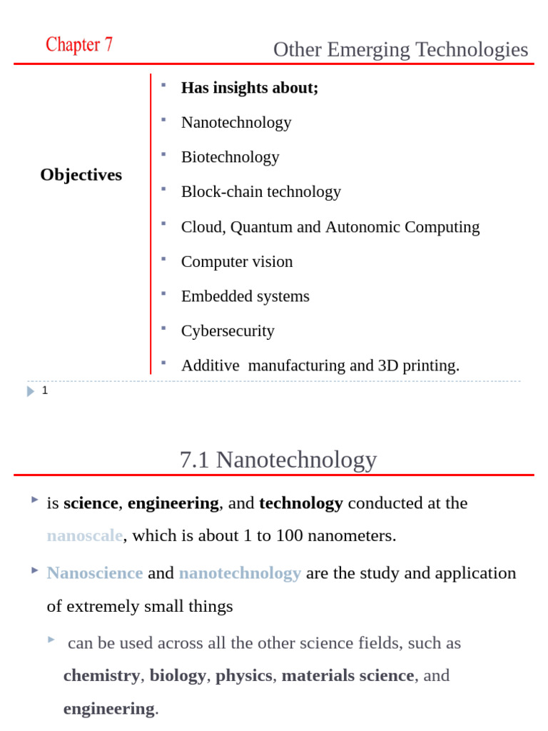 Chapter - 7 - Other Emerging Technologies | PDF | Nanotechnology ...