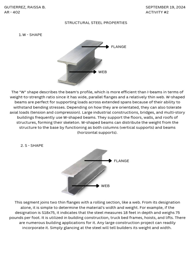 Understanding W-Shape Steel Beams | PDF | Beam (Structure) | Mechanical ...
