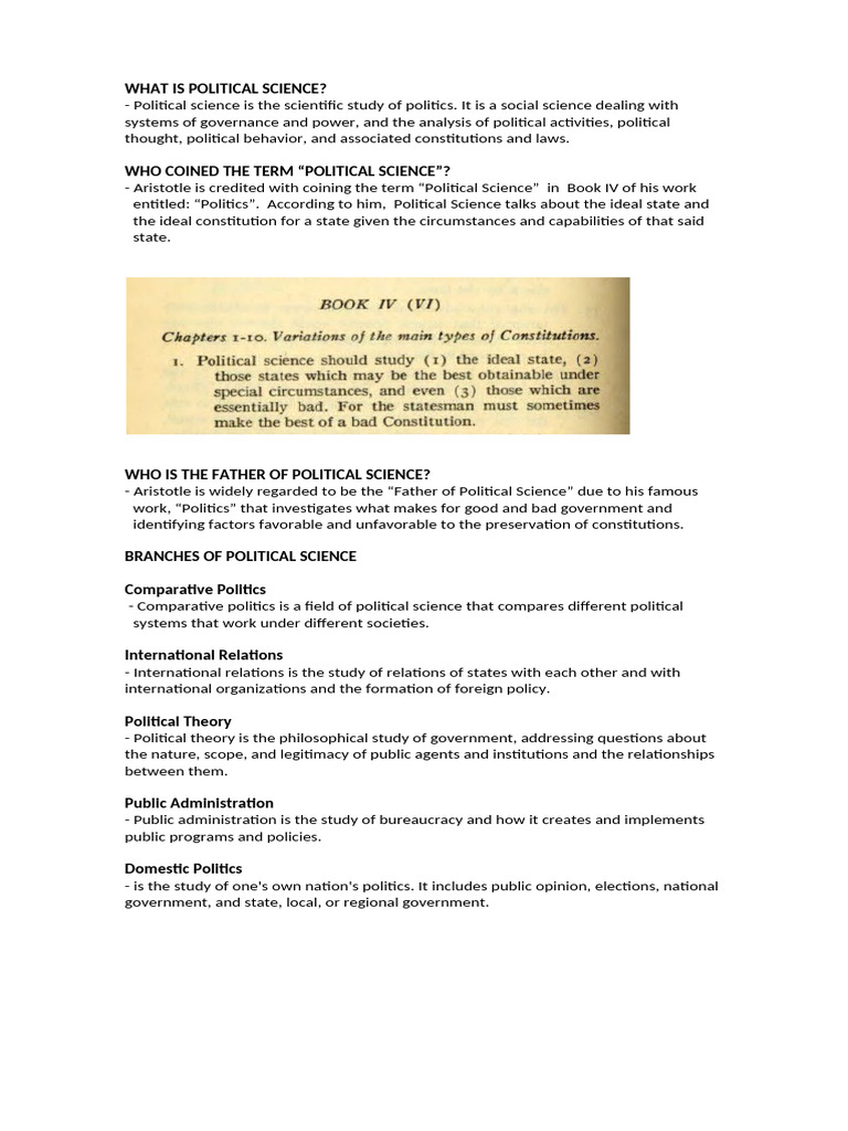 Understanding Political Science Basics | PDF | Science | Sovereignty