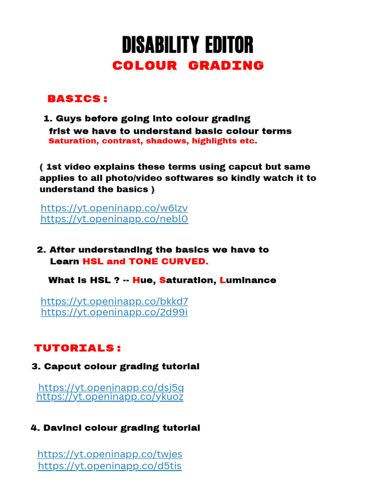 Step 2 Colour Grading | PDF