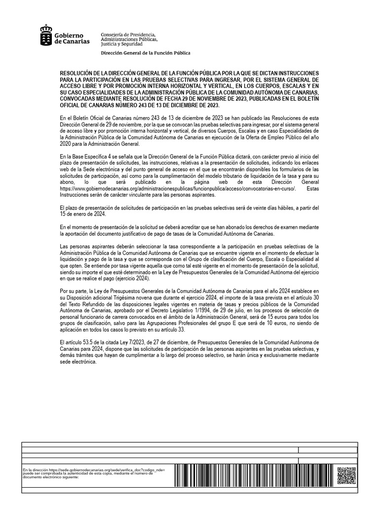 Instrucciones Vinculantes Presentacion Solicitudes Proselec 2023 2024 ...