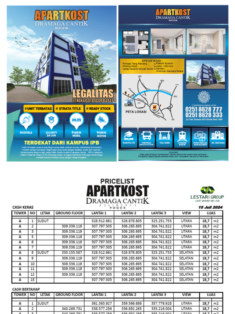 Brosur & PL Apartkost | PDF