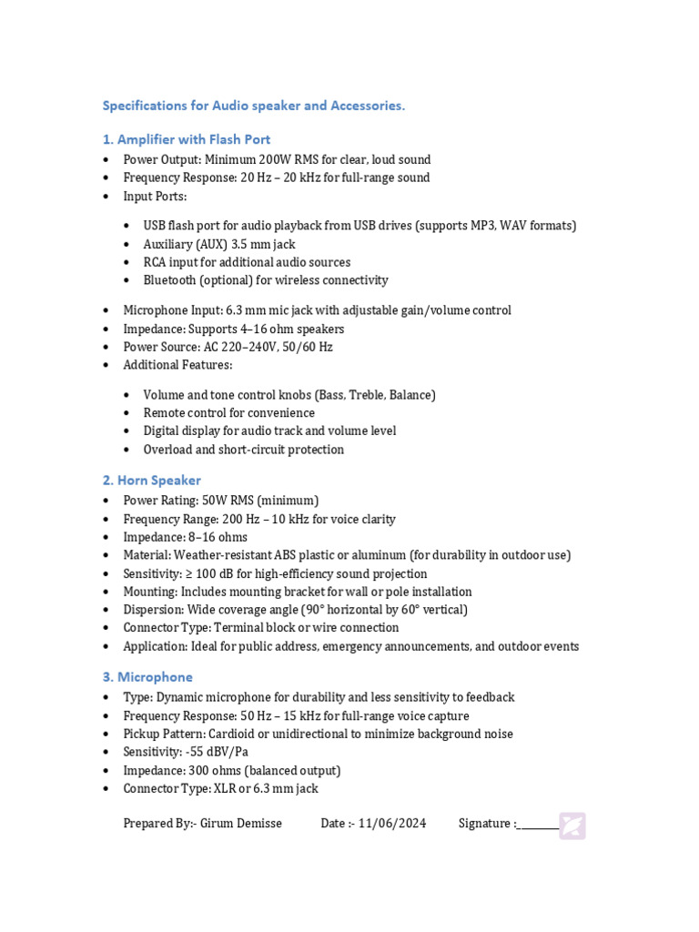 Audio Accessory Specification | PDF | Microphone | Loudspeaker