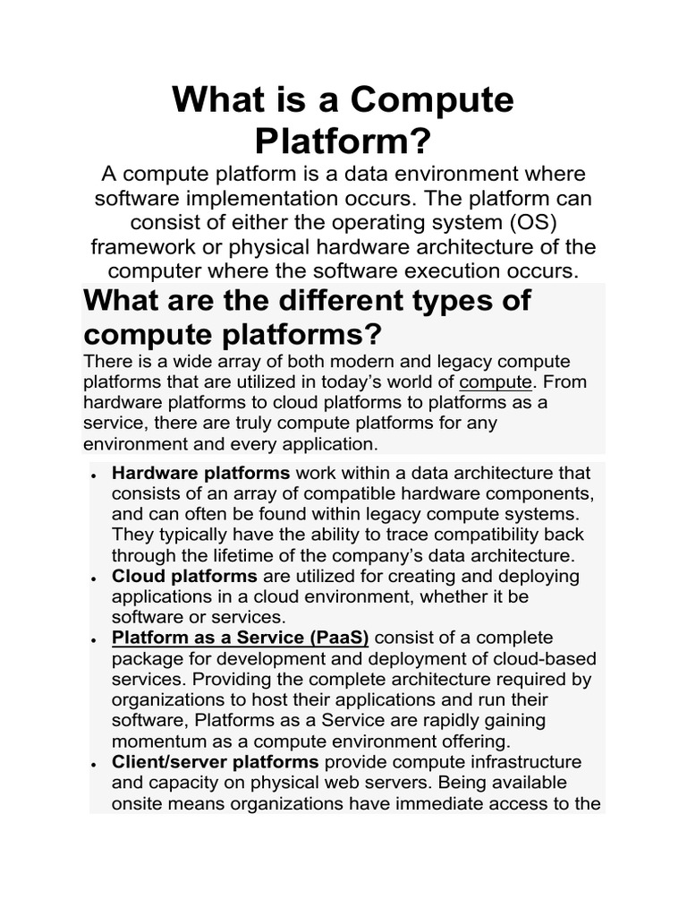What Is A Computer Platform | PDF | Cloud Computing | Scalability