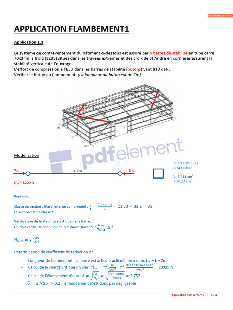 Vérification du Flambement des Barres en Acier | PDF | Flambage ...