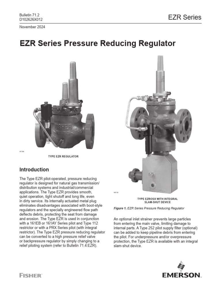 EZR Series Pressure Reducing Regulator | PDF | Valve | Mechanical ...
