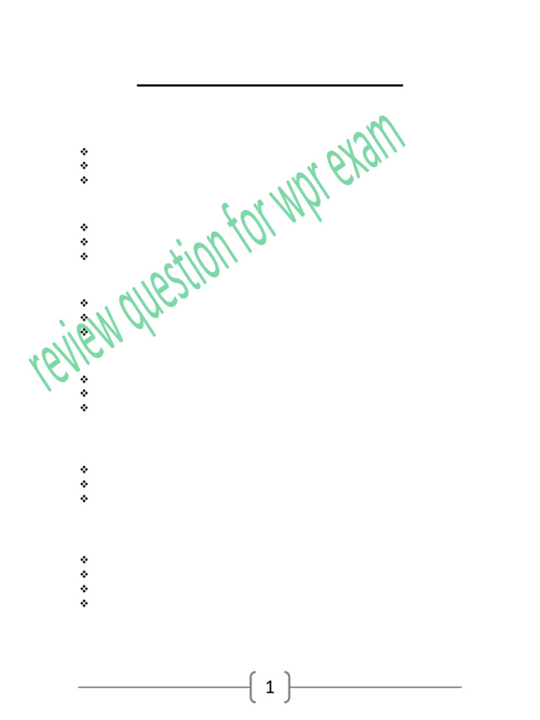 WPR Exam Questions and Answers Guide | PDF