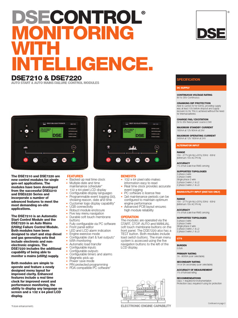 Dse 7210 20 Pdf Mains Electricity Electric Generator