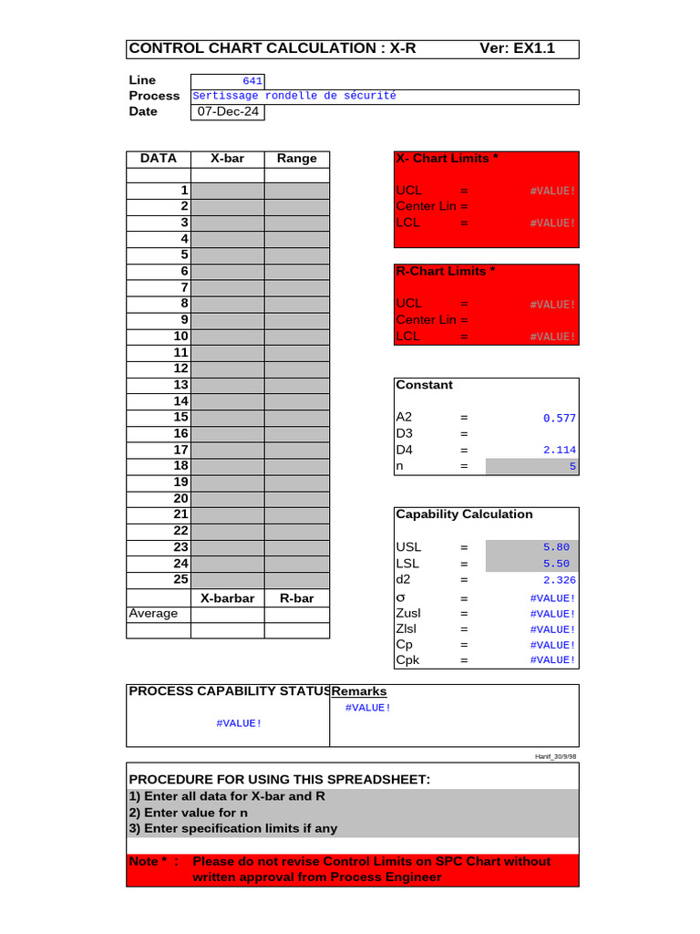 SPC Control Chart Calculation Guide | PDF