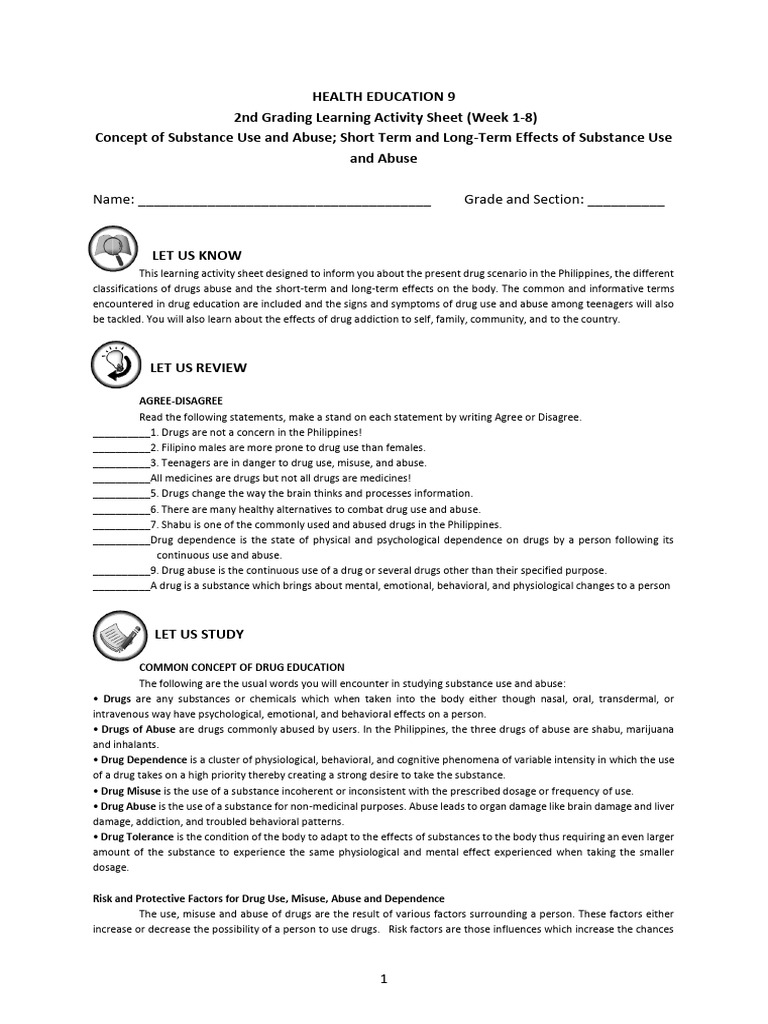 LAS in Health 9 Q2 For Printing | PDF | Stimulant | Hiv/Aids