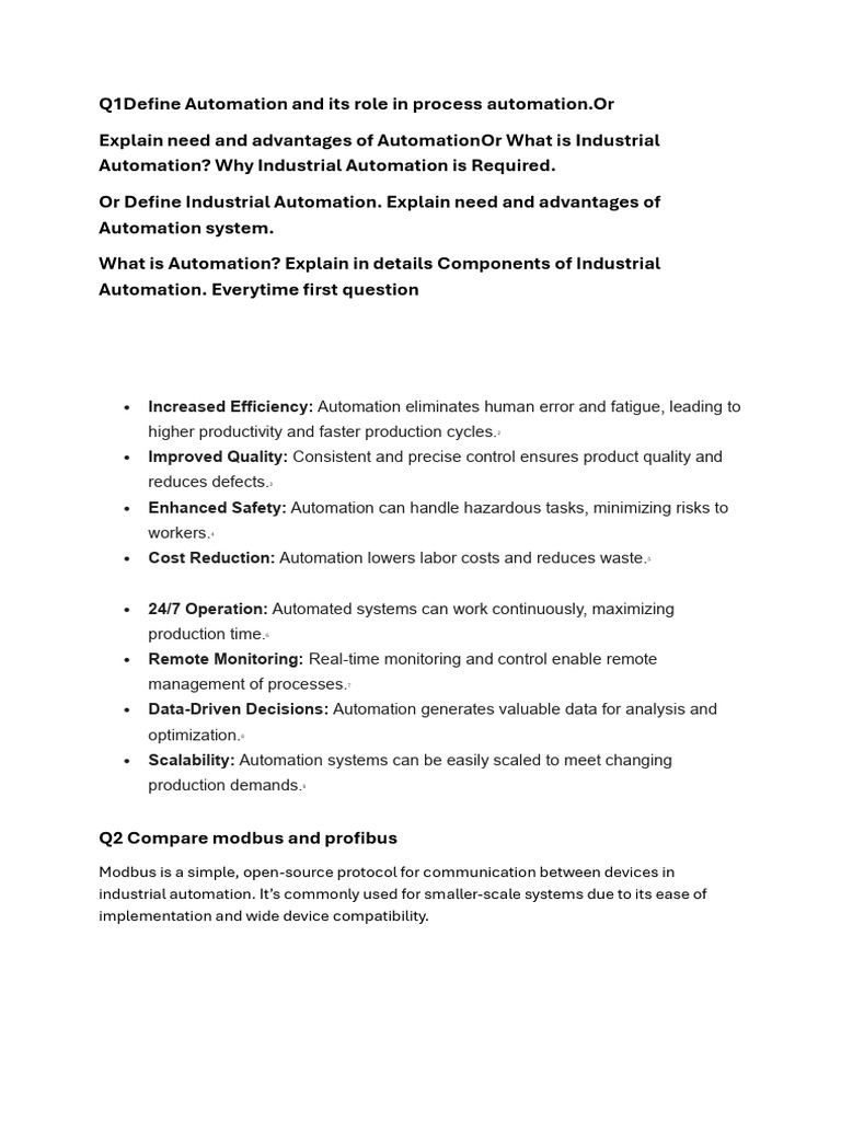 Industrial Automation Overview and Benefits | PDF | Programmable Logic ...