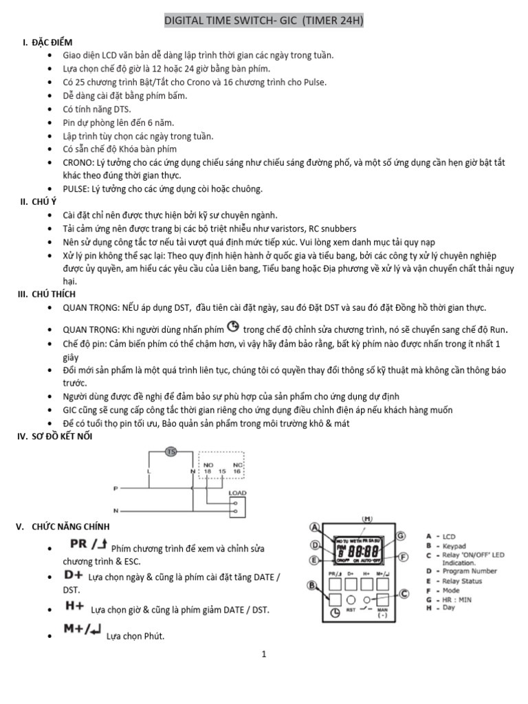 HDSD Timer 24h 67ddt0 67ddt9 Ok | PDF
