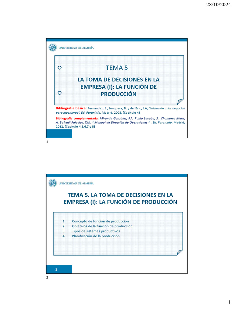 Toma de Decisiones en Producción Empresarial | PDF | Calidad (comercial ...