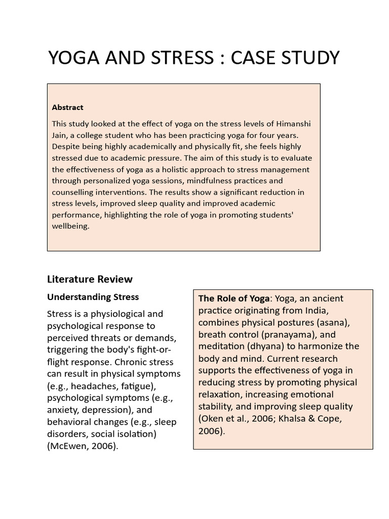 Yoga and Stress | PDF | Stress (Biology) | Meditation