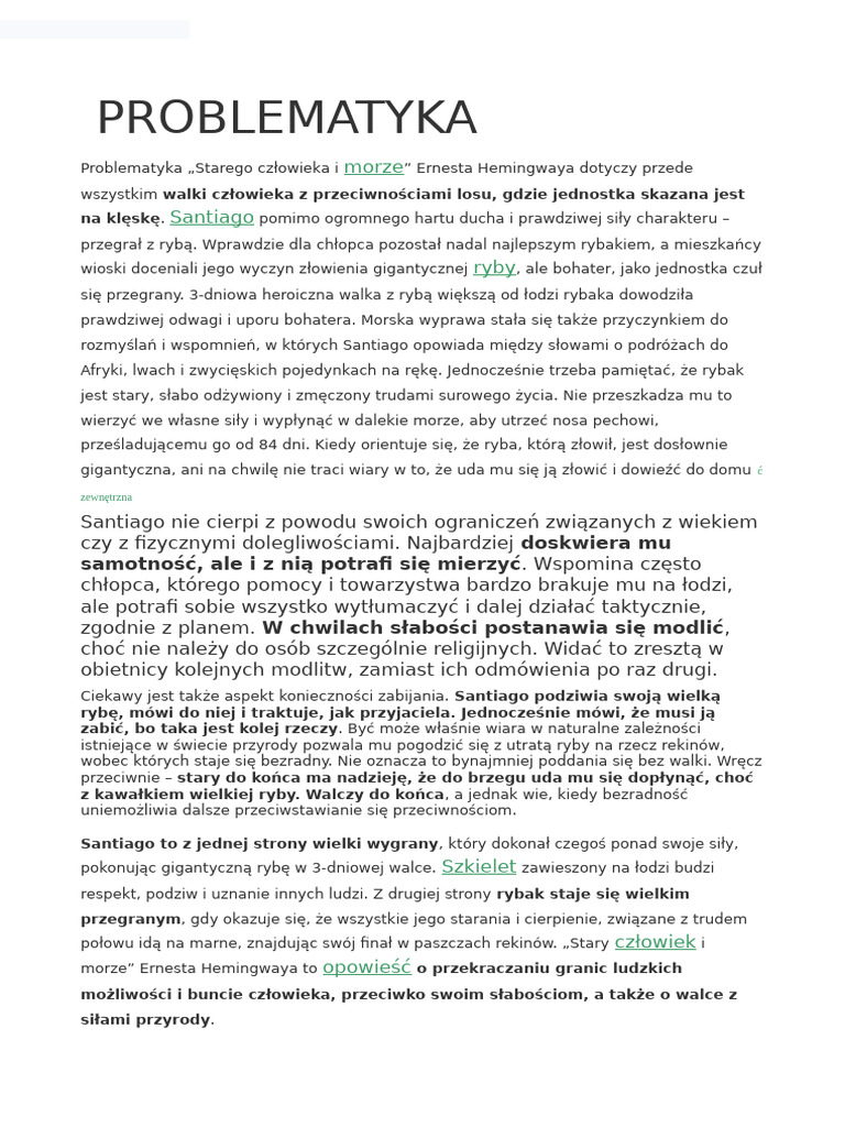 Co To Jest Problematyka Utworu problematyka | PDF