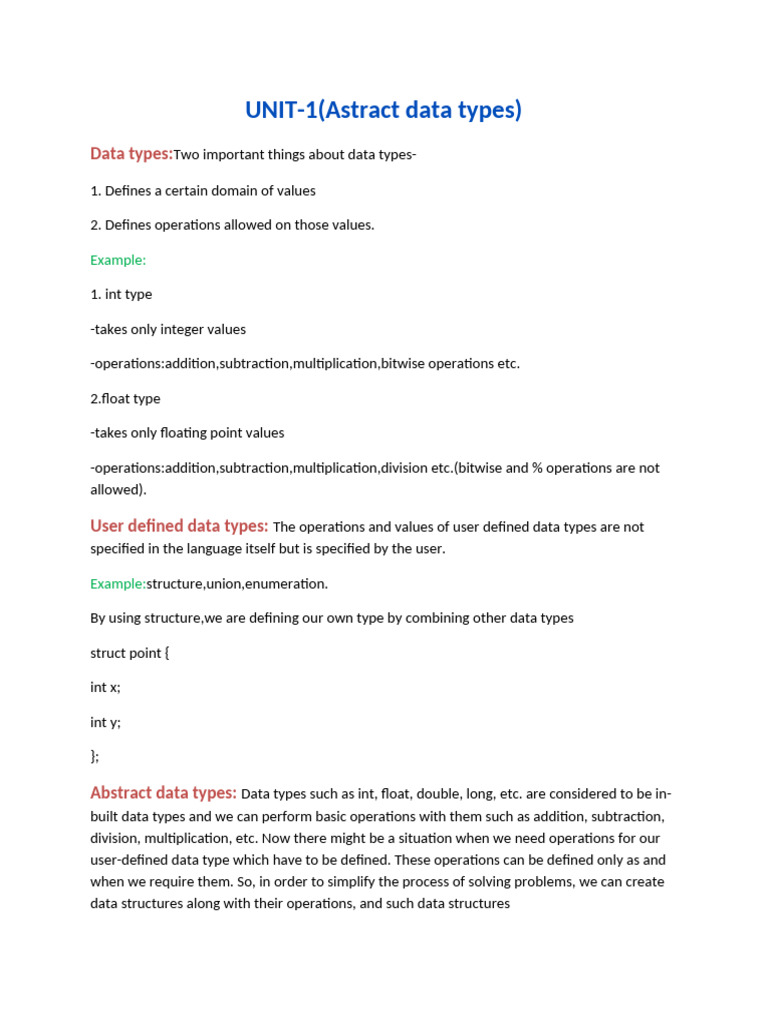 Unit-1(OOPS) | PDF | Queue (Abstract Data Type) | Class (Computer ...