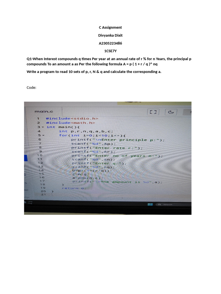 C Assignment 11 | PDF