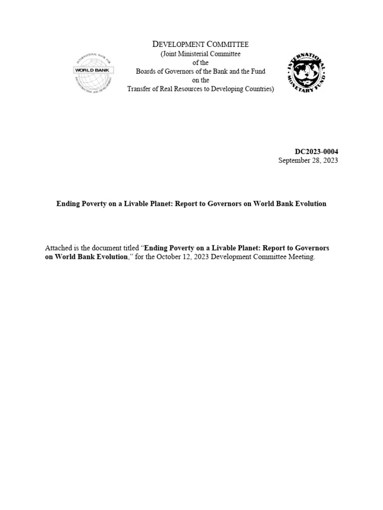 Final Updated Evolution Paper DC2023-0003 | PDF | World Bank ...