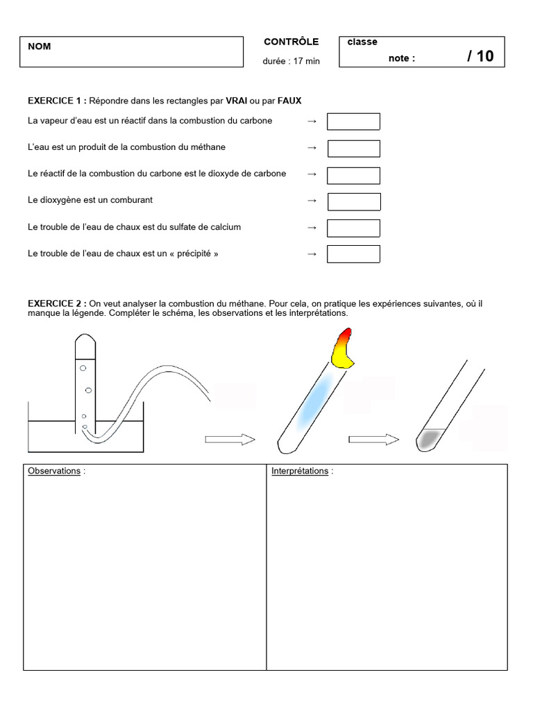 Contrôle sur la combustion et réactions chimiques | PDF