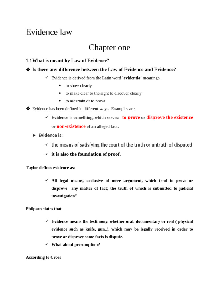 Understanding the Law of Evidence | PDF | Evidence (Law) | Evidence