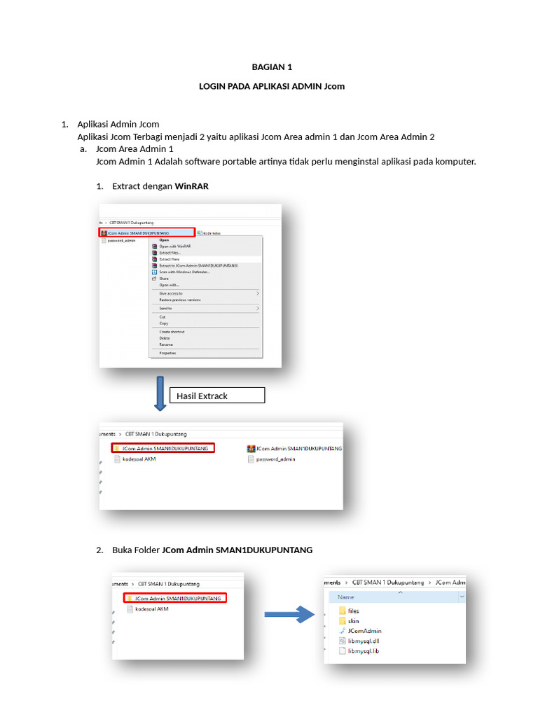 TUTORIAL LOGIN PADA APLIKASI ADMIN Jcom | PDF