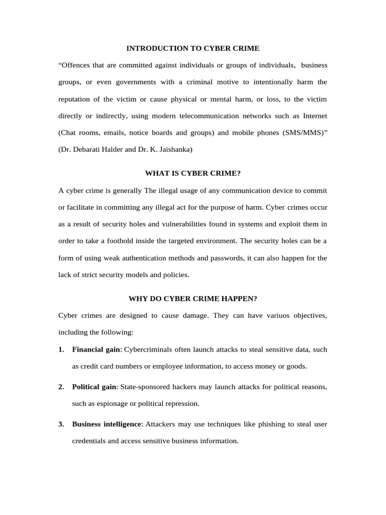 Cyber Crime Pdf Security Computer Security