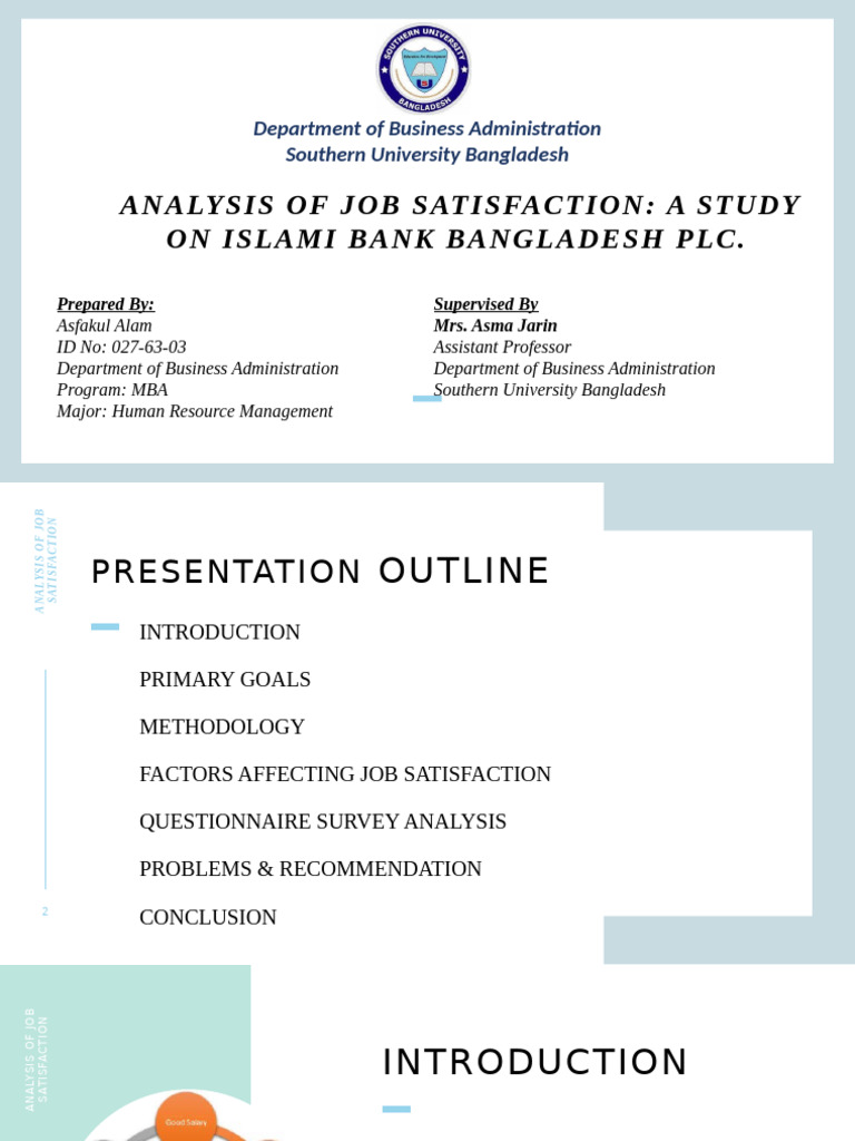 Job Satisfaction Analysis at Islami Bank | PDF | Job Satisfaction ...