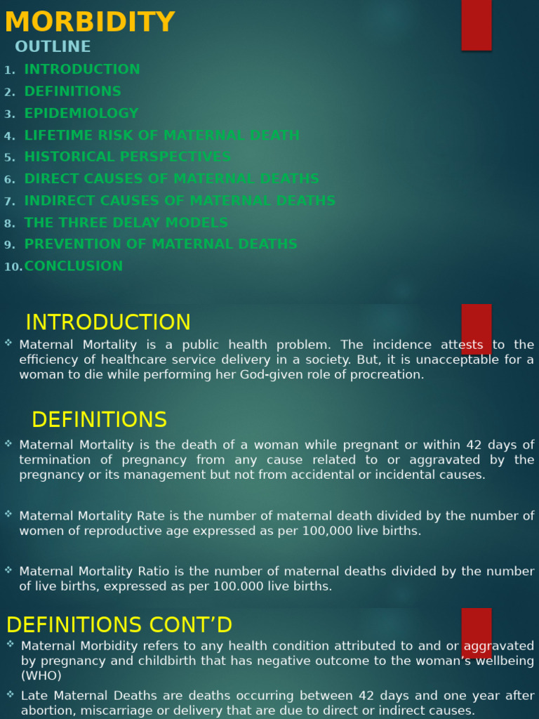 Maternal Mortality & Morbidity | PDF | Maternal Death | Childbirth
