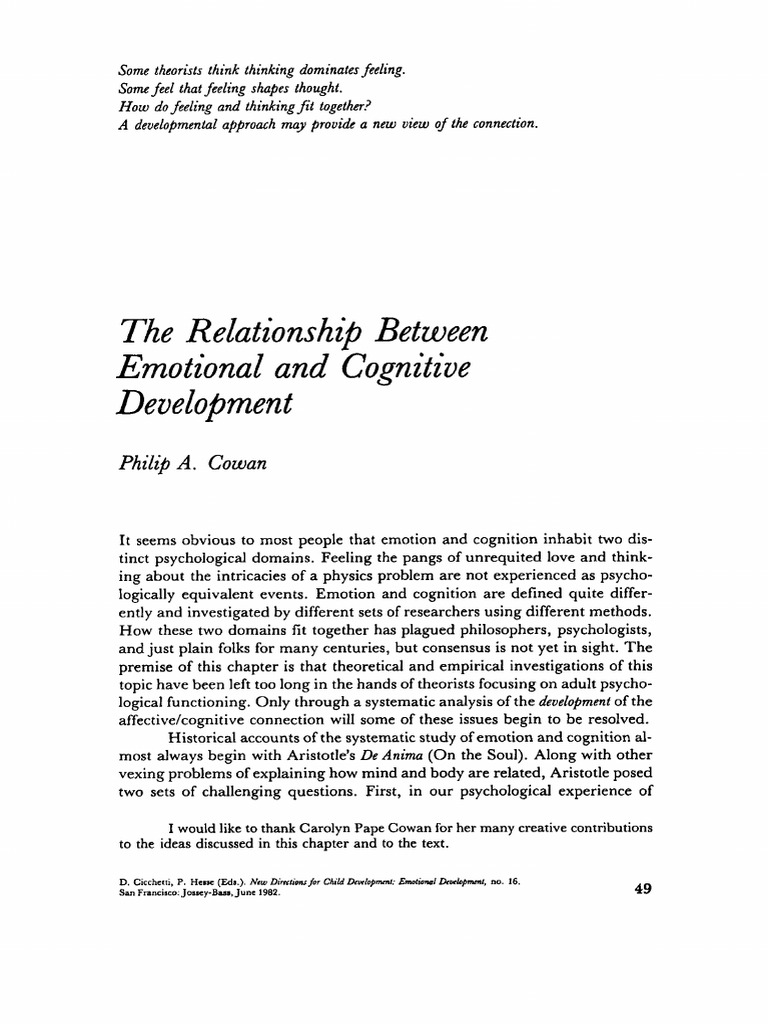 The Relationship Between Emotional and C | PDF | Emotions | Id