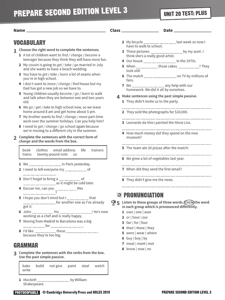 Unit 20 Test Preparation Guide | PDF | Grammar | Linguistics