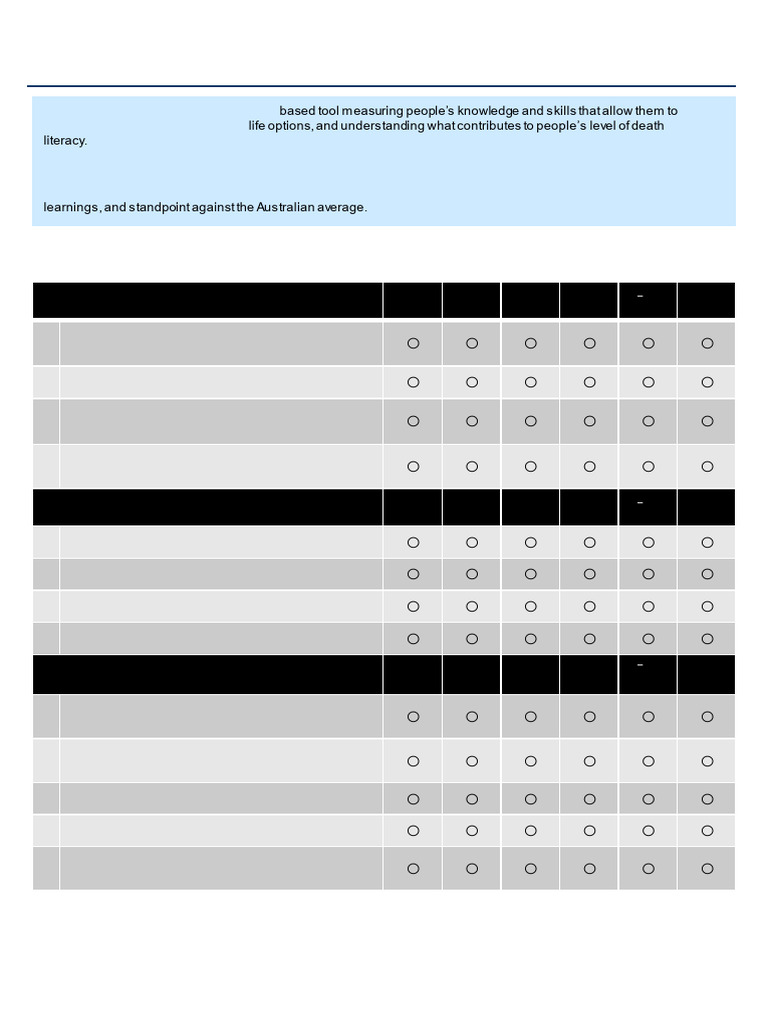 GCfAHPC_Death-Literacy-Index_Printable-Form | PDF | End Of Life Care ...