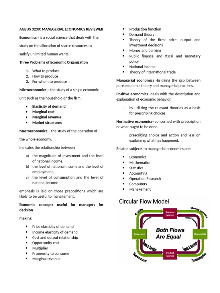 Managerial Economics Study Guide | PDF | Demand | Economics