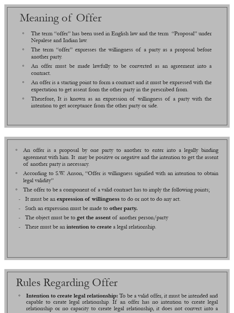 Understanding Offer in Contract Law | PDF | Offer And Acceptance | Law ...
