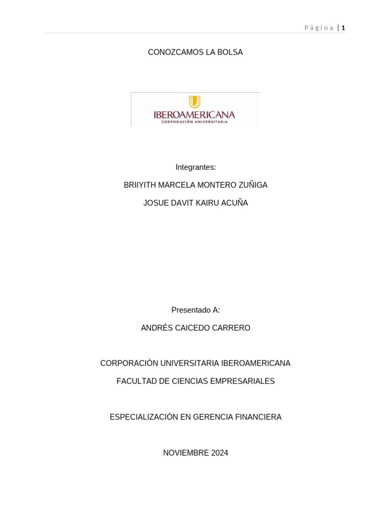 Actividad 1 - Conozcamos La Bolsa | PDF | Inversiones | Compartir ...