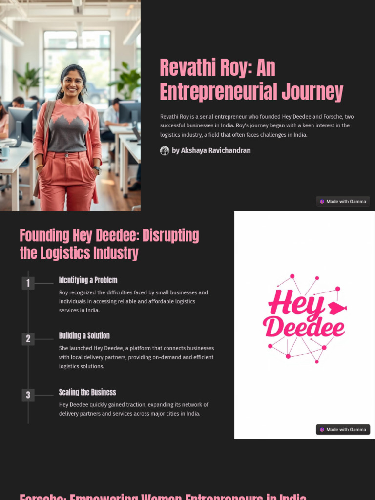 Revathi Roy: Empowering Logistics & Women | PDF