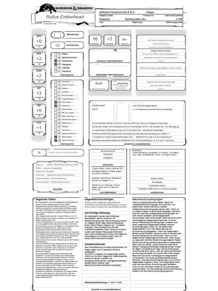 DND Gruppe 1 - Rufius Emberheart | PDF