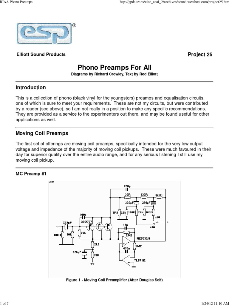 RIAA Phono Preamps and Circuits | PDF | Equalization (Audio ...