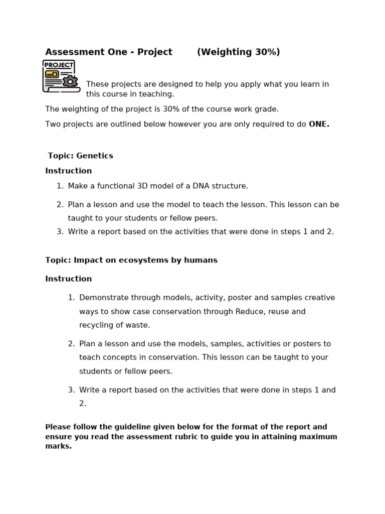 SCI 219 Assessment One (Project) | PDF | Lesson Plan | Learning