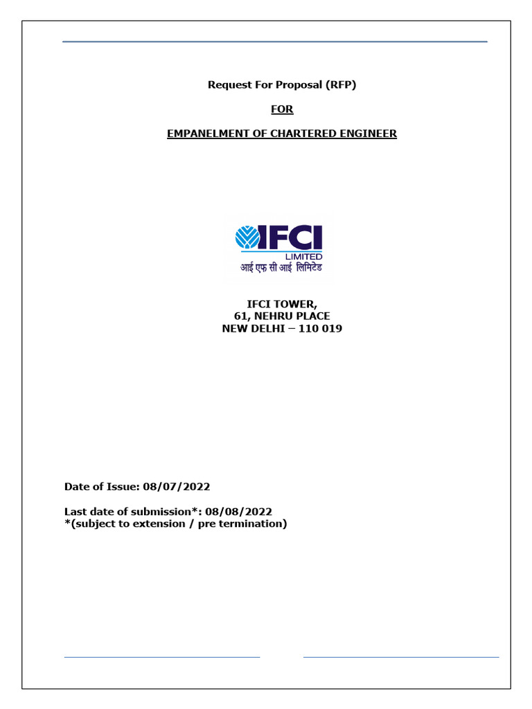 Chartered Engineer Empanelment RFP 2022 | PDF | Limited Liability ...