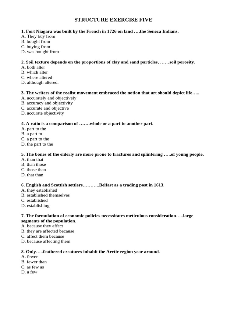 Structure exercise five pdf physics